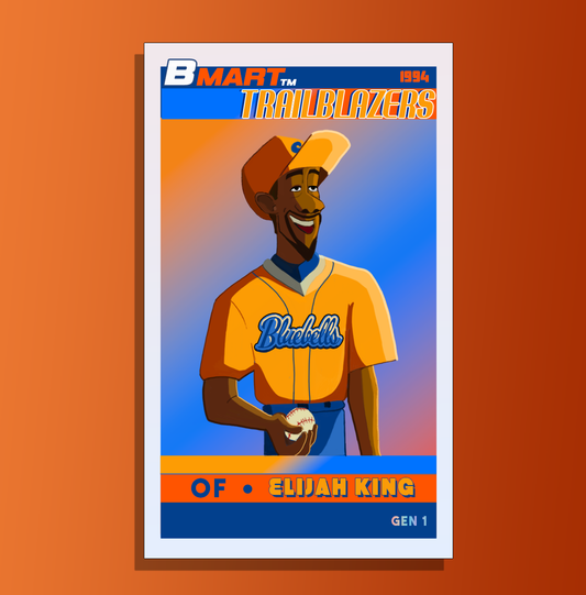 Retro Illustrative Baseball Card - Elijah King